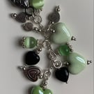 Spring Green heart charm 
