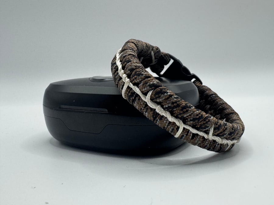 Handmade Paracord Bracelet – Brown Braided Survival Style Wristband