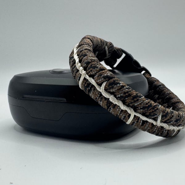 Handmade Paracord Bracelet – Brown Braided Survival Style Wristband