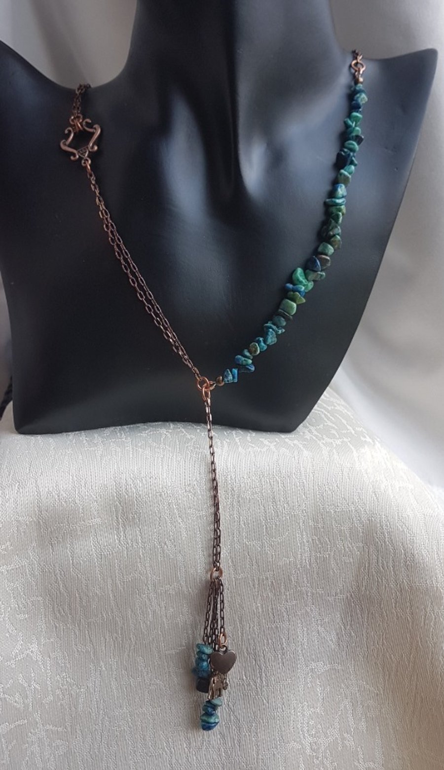 Gorgeous Chrysocolla Lariat-style necklace