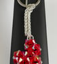 Handbag Charm, Red Crystal Heart, with a Chainmaille Chain and Keyring - Image 4