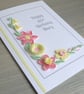 Personalised 85th birthday card, with pink and lemon quilled flowers - Image 8