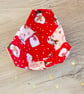Small Fabric Patchwork Basket with Snowmen and Santa's - Image 4