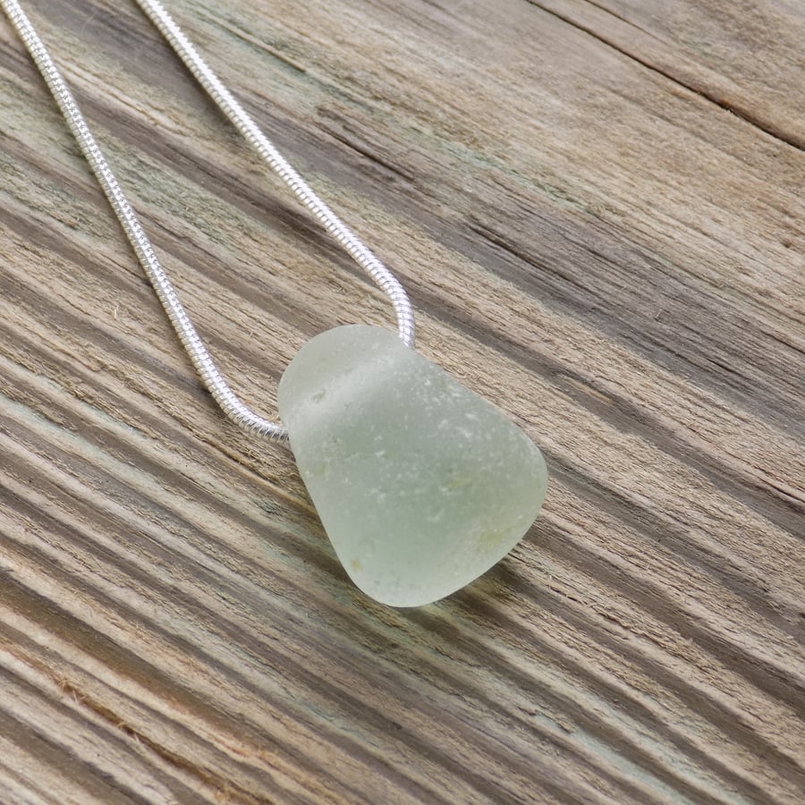 Natural sea glass jelly sweet pendant