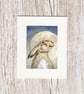 Original Watercolour Miniature painting - Moongazing Hare