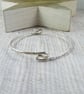 Sterling Silver Bangle with Fold Over Front and Back. Fits Size Small 19cm  - Image 4