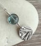Botanical silver pendant with yew leaf design. - Image 6