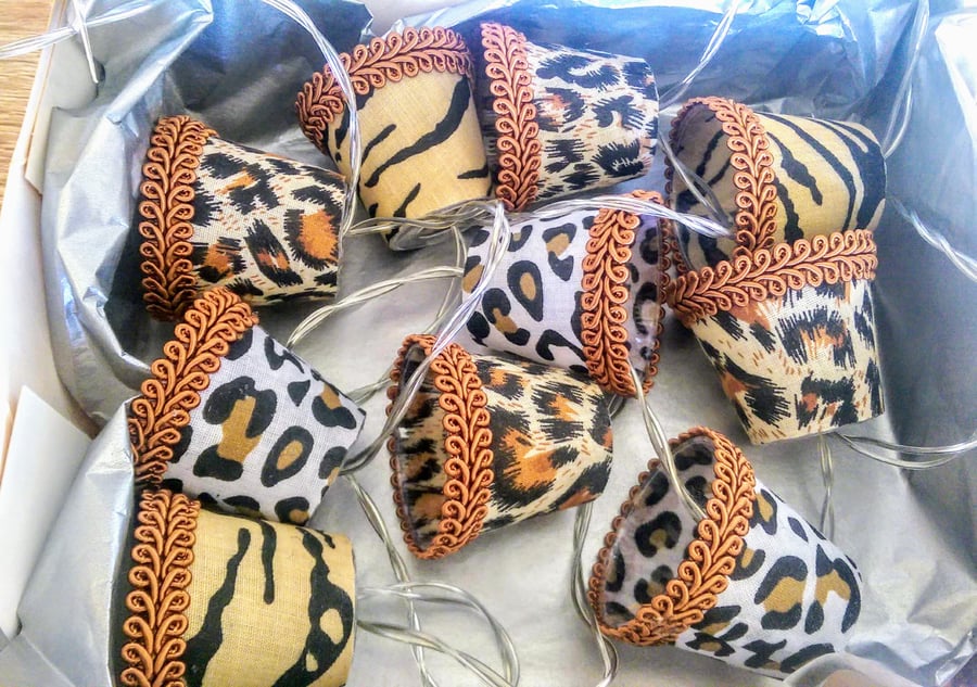 Mini Lampshade Fairy Lights - Animal Prints