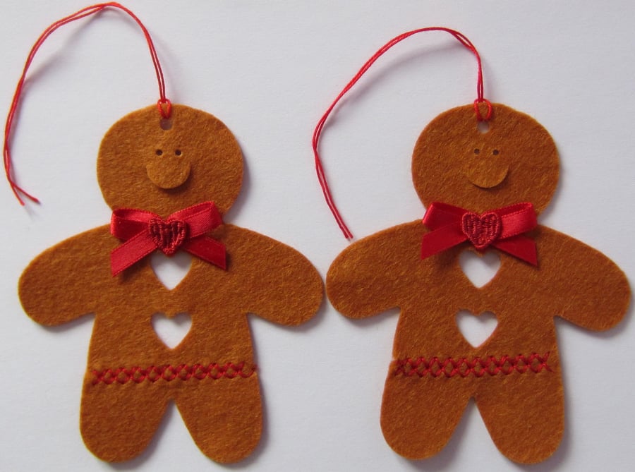 2 Felt Gingerbread Men 