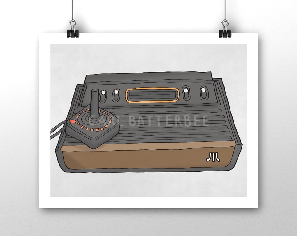 Atari 2600 Games Console - Illustration Print Signed
