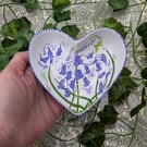 Bluebell hand-painted heart ring dish 