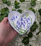Bluebell hand-painted heart ring dish 