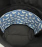 Large Cotton Canvas Drawstring Project Bag Black & Blue Hens - Image 3