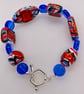 Red,White and Blue Glass Bead Bracelet  - Image 3
