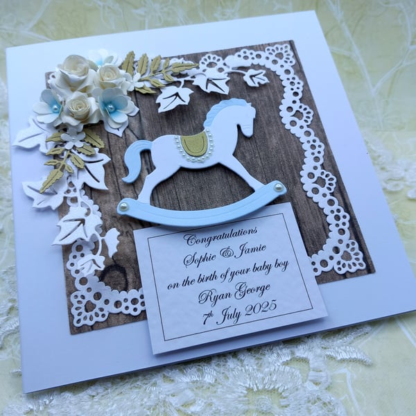 Handmade New Baby Boy Card 