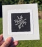 Winter snowflake, hand embroidered keepsake Christmas card, recycled card - Image 3