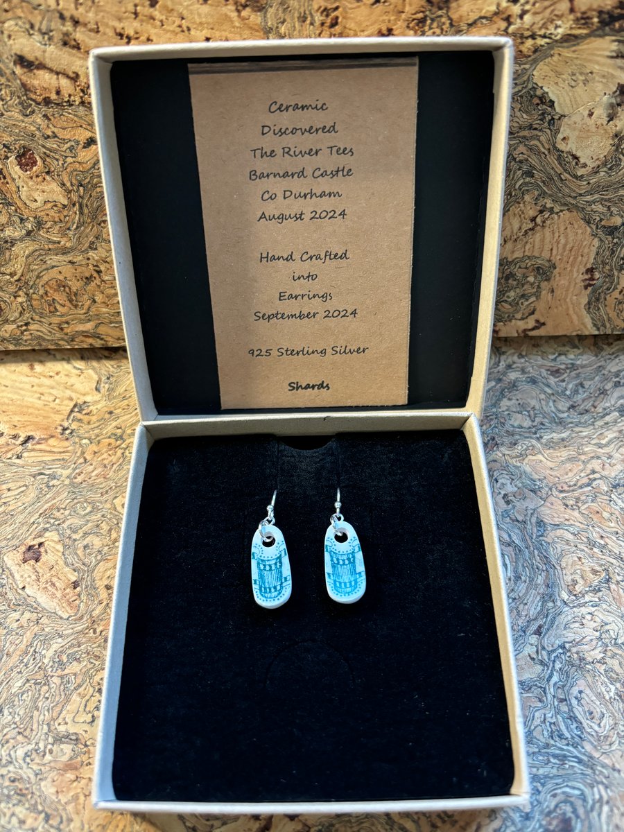 Handmade Ceramic Earrings One of a Kind Sterling Silver Eco Friendly Gifts