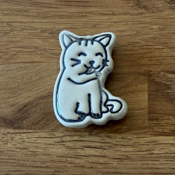 Handmade Ceramic Cat Fridge Magnet