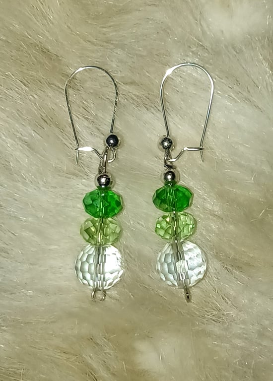 "Frost" - Delicate drop earrings with sterling silver hook