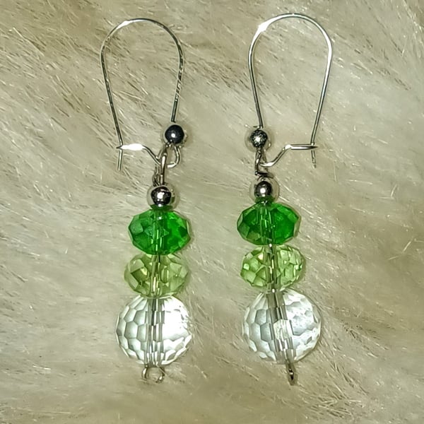 "Frost" - Delicate drop earrings with sterling silver hook