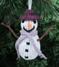 Macrame Snowman, Christmas tree hanging decoration - Image 4