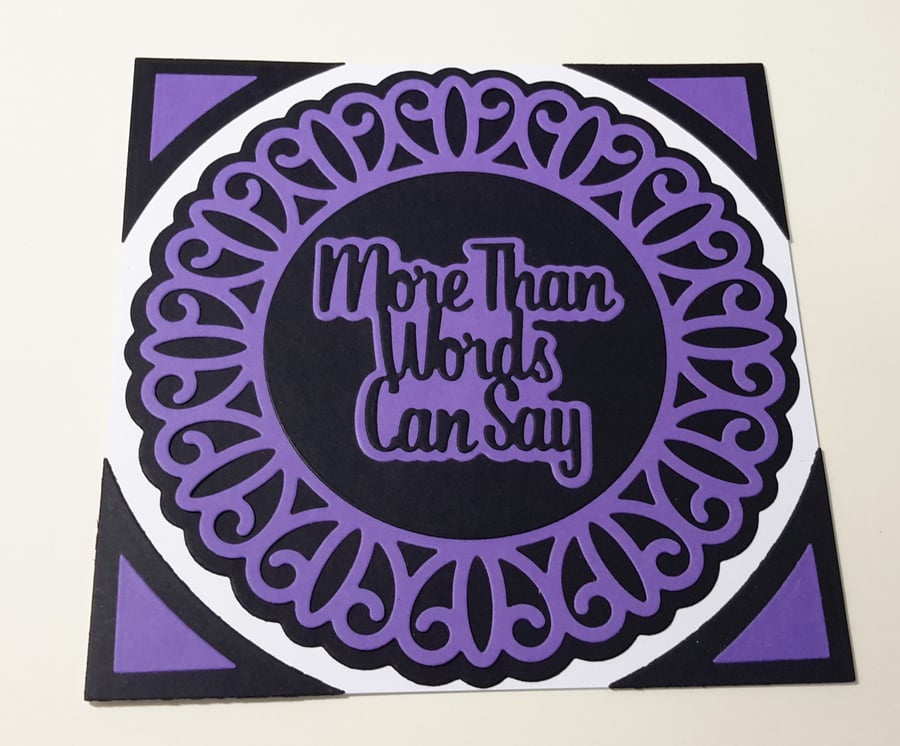 More Than Words Can Say Greeting Card - Purple And Black