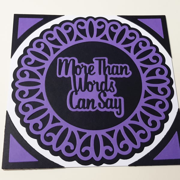 More Than Words Can Say Greeting Card - Purple And Black