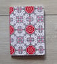 Handmade A6 notebook with geometric pink pattern - Image 1