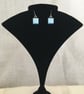 Simple Tiny Square Mint Drop Earrings - Image 4