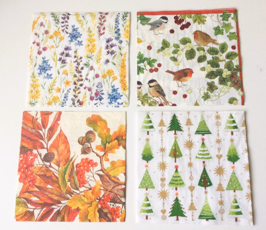 Mixed Design Napkins for Decoupage (Bundle F)