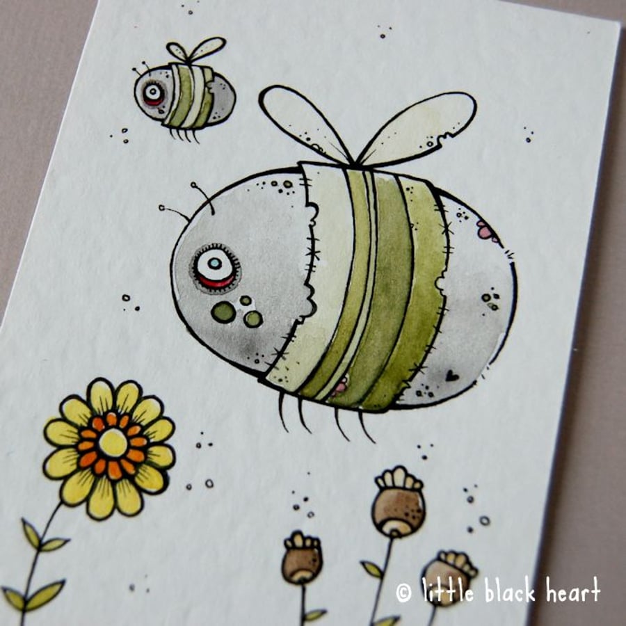 zombees! - original aceo