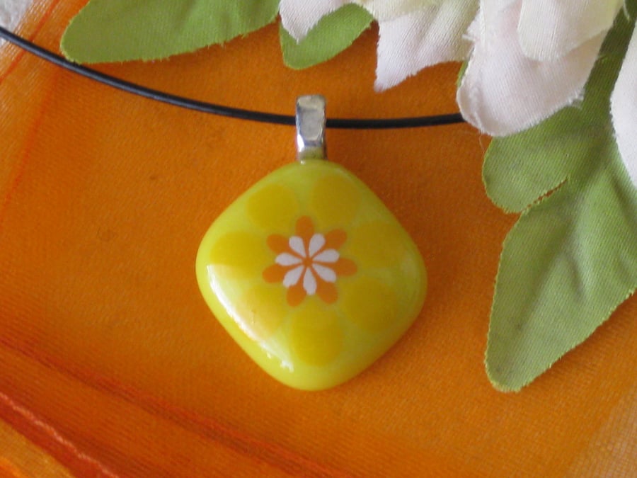 Fused Glass Pendant Necklace