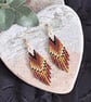 Handmade Miyuki seed bead fringe earrings in warm earthy tones - Image 2