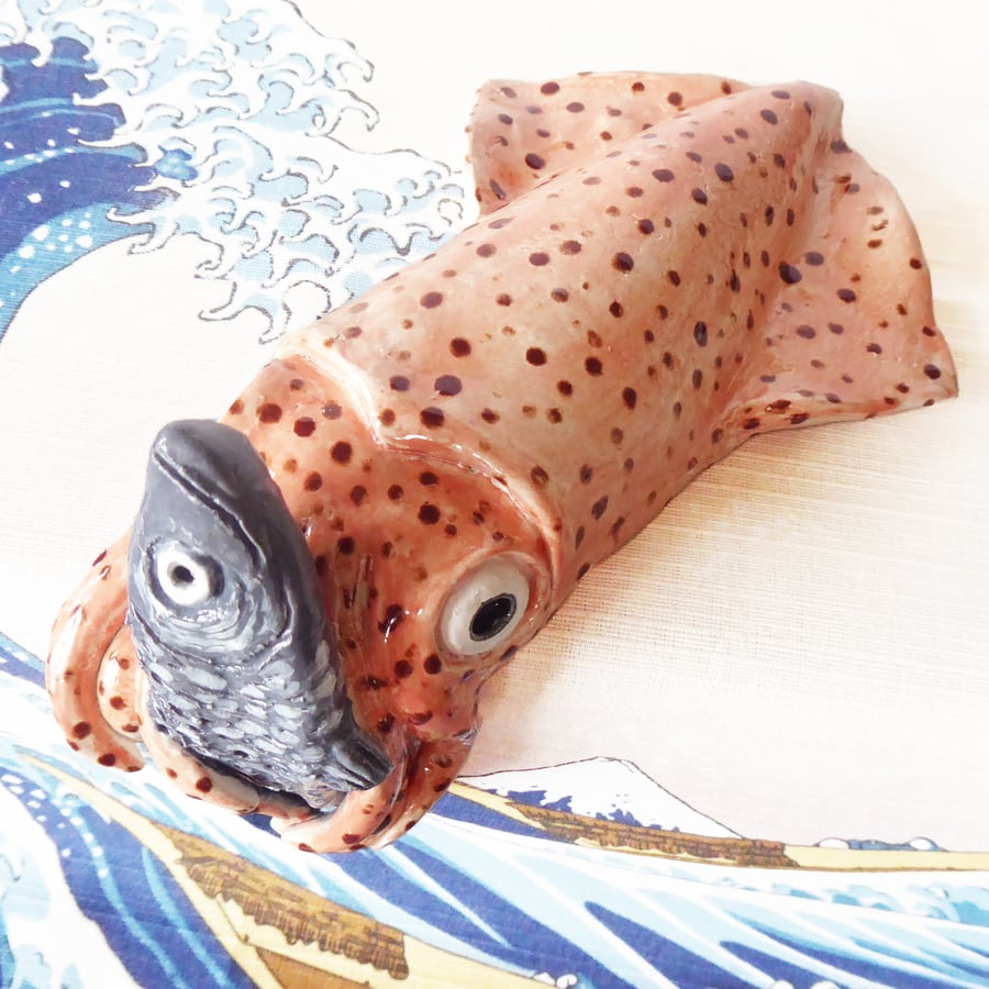 Squid Ceramic Sculpture - Handmade