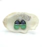 Light Green Spotty Fused Glass Drop Earrings - Image 9