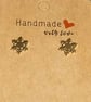 Snowflake Gold Snowflake Christmas stud earrings OOAK 2