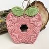 Ceramic Apple decoration Thank You Teacher Gift Pottery Apple Pink