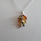 Amber Marquise Leaf Necklace. Bespoke, Sterling Silver, Gift for Her, Handmade 
