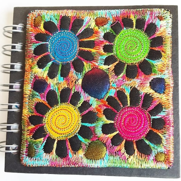 Sketchbook Spiral Bound Square 4 x 4 inches Free Machine Embroidery Cover