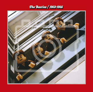 LEGO-Inspired The Beatles "1962–1966" (Red Album) – 5x5" Mounted Print