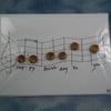 Spring Sale ... Handcrafted notation card by Ann Galvin A5 5"x7"