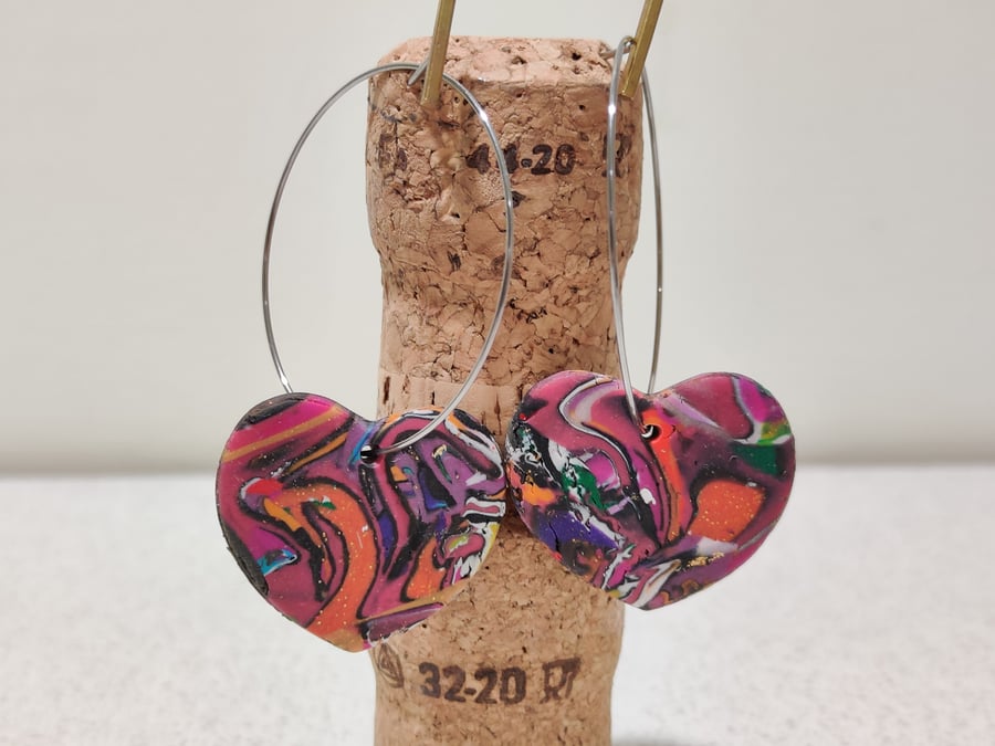 Bright scrap heart hoop