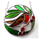 Robin Stained Glass Suncatcher Ring Picture British Bird