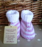 SALE Baby Girl's Hand Knitted Two Pair Pack Booties  3-9 months size - Image 3
