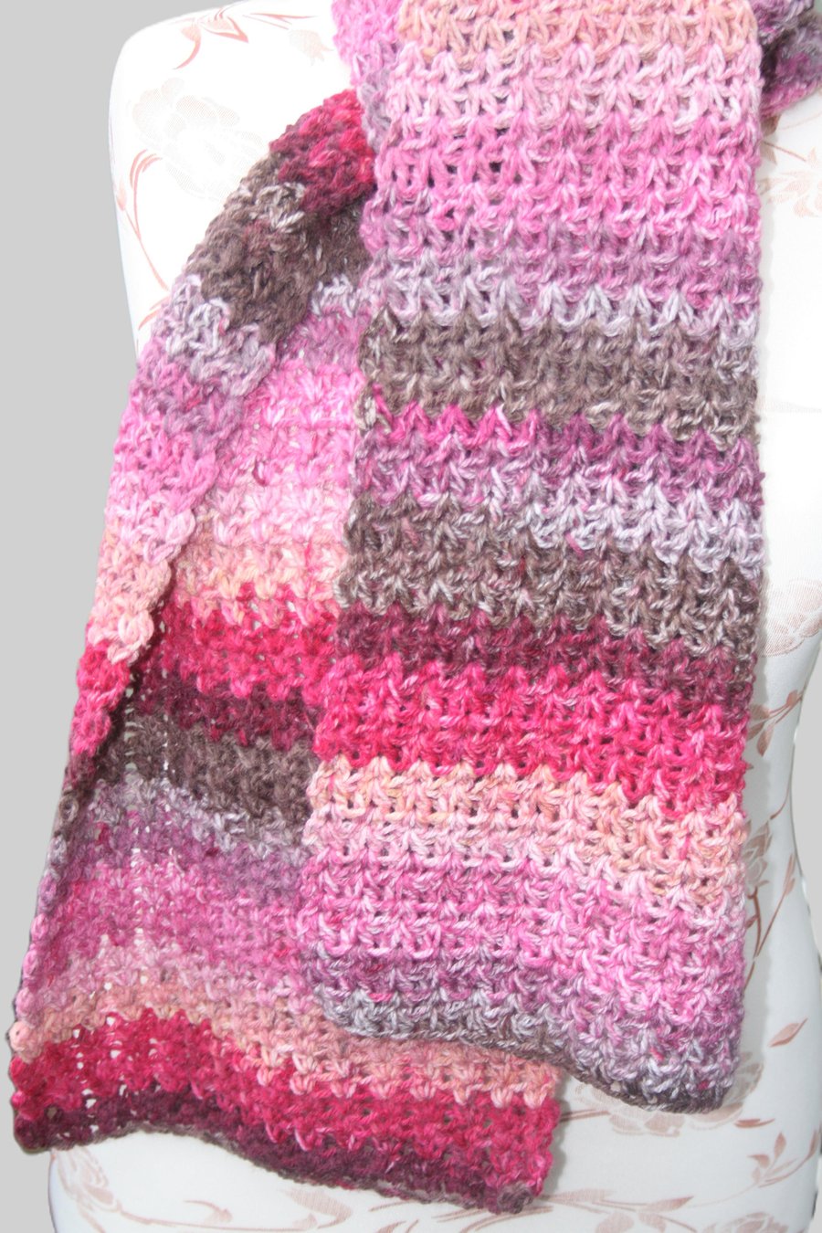 Pretty Variegated Crochet Scarf