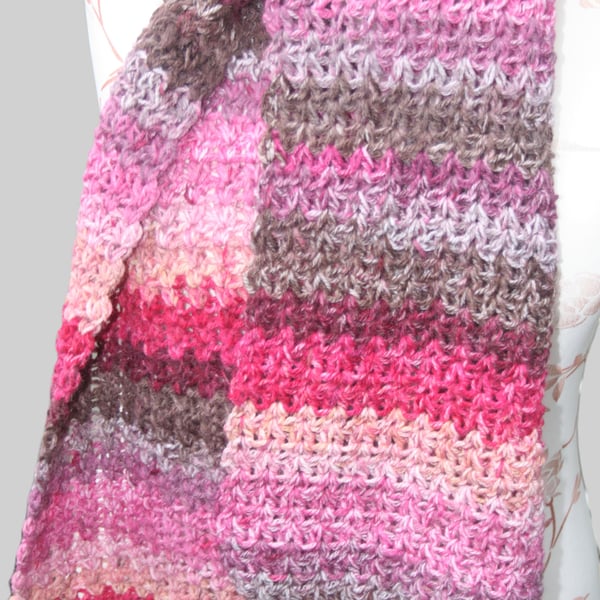 Pretty Variegated Crochet Scarf