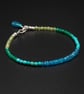 Blue green sterling silver handmade gemstone bracelet