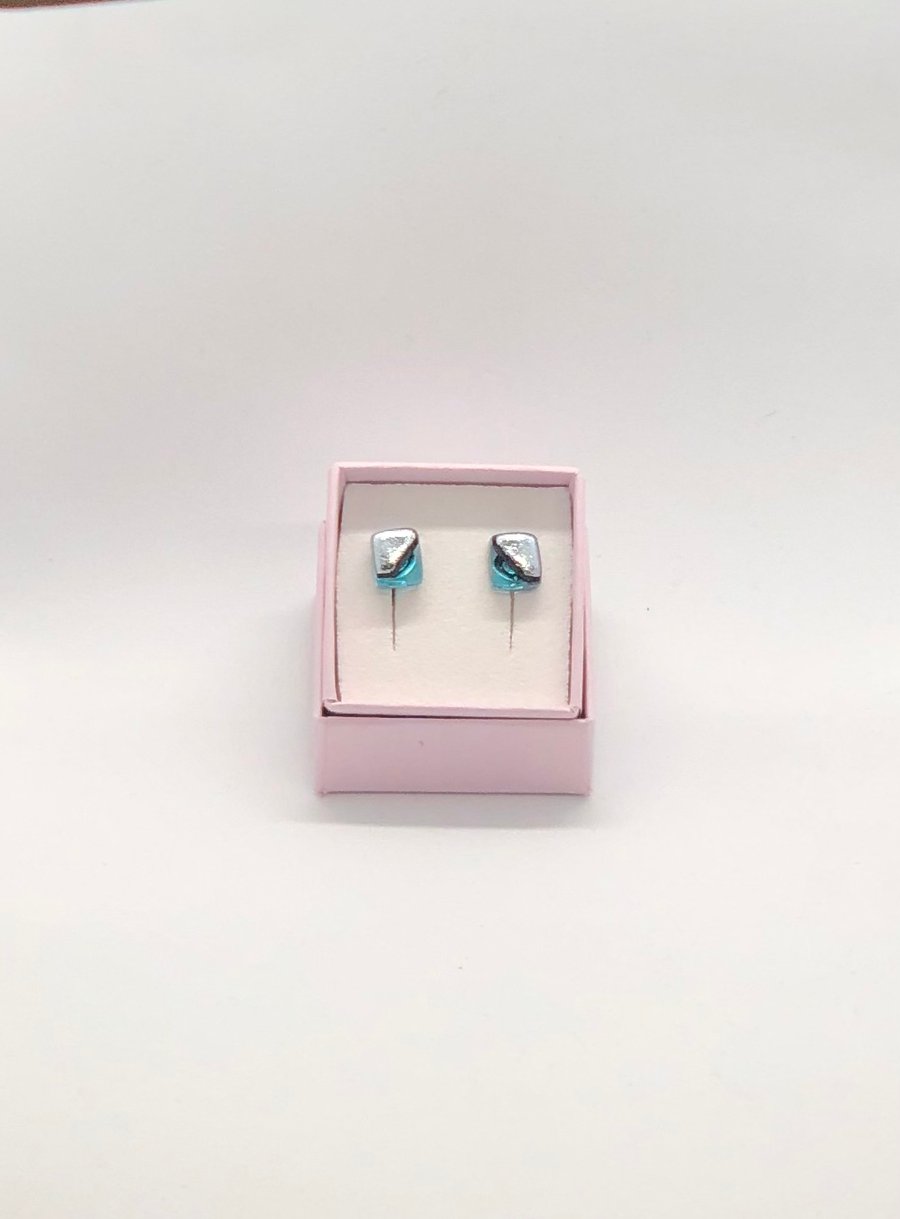 Valkyrie Collection Fused Glass Stud Earrings