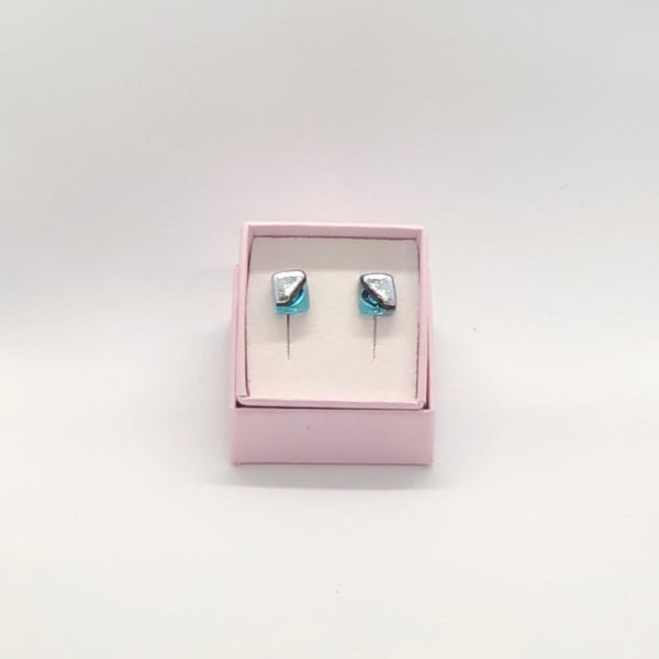 Valkyrie Collection Fused Glass Stud Earrings
