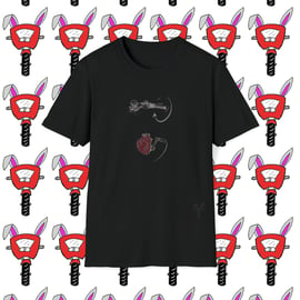 Handle Bar Throttle Bike Heart Unisex Softstyle T-Shirt by Bikabunny